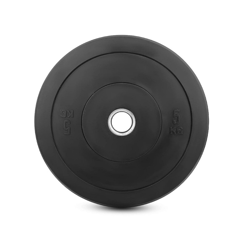 Platos de Pesas Olímpicas 50mm, De 5 kg a 25kg, Bumpe Plates, Goma Maciza, Absorben Golpes, Color Negro, Entrenamiento Pesas