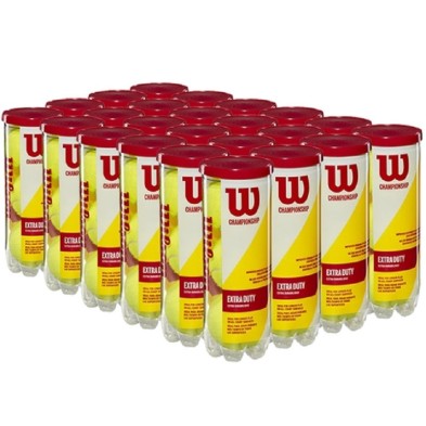 Wilson Championship Extra Duty - Caja 24 Botes, Pelota Tenis, Unisex, Amarillo, Calidad, Fieltro Grueso