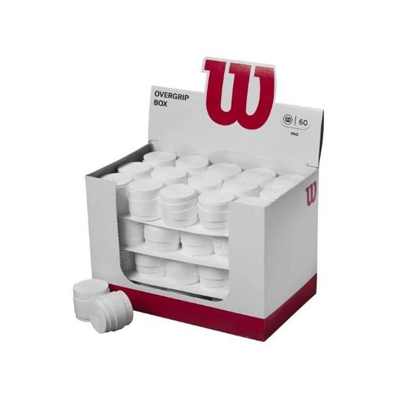 Wilson Tarro Overgrip 60 Unidades Comfort Blanco, apto para raqueta o pala, ofrece buen agarre.