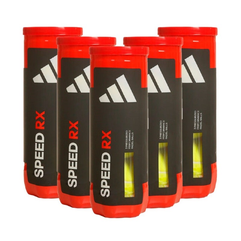 Pelotas de Pádel Adidas RX, Lote 5 Botes de 3 Unidades, Velocidad y Rebote, Profesionales y Entrenamiento Deportivo.