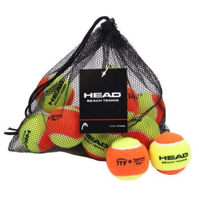 Head - Bolsa 12 Pelotas Beach Tennis, Tenis de Playa, Sello ITF, Alta Calidad, Incluye Bolsa